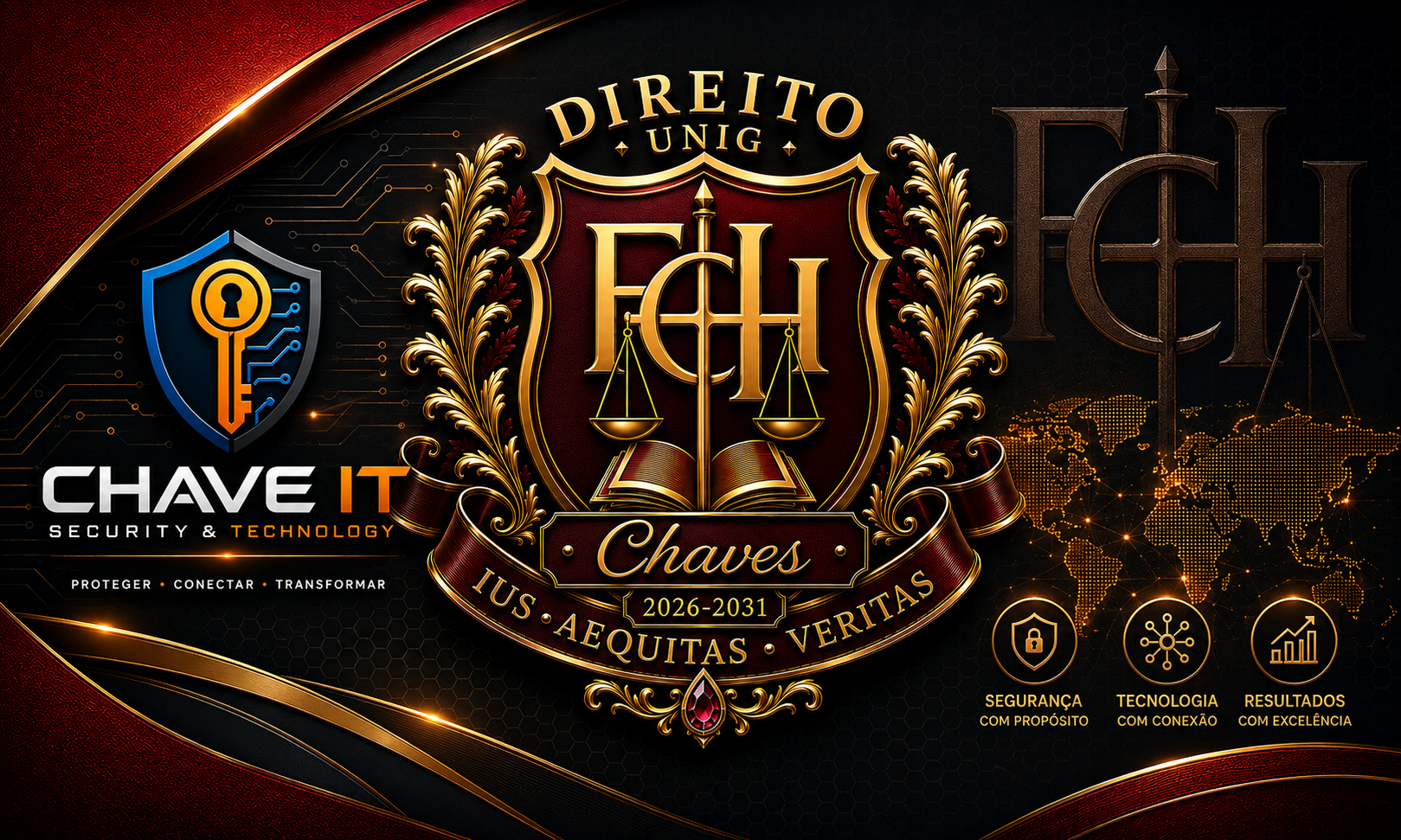 Identidade integrada do Portal FCH, Direito UNIG e Chave IT
